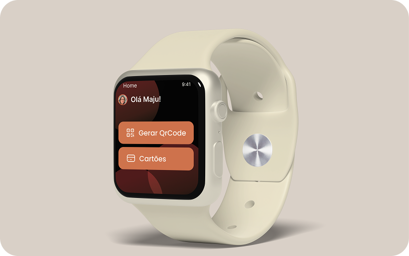 Pitanga no smartwatch com pagamento por QR Code
